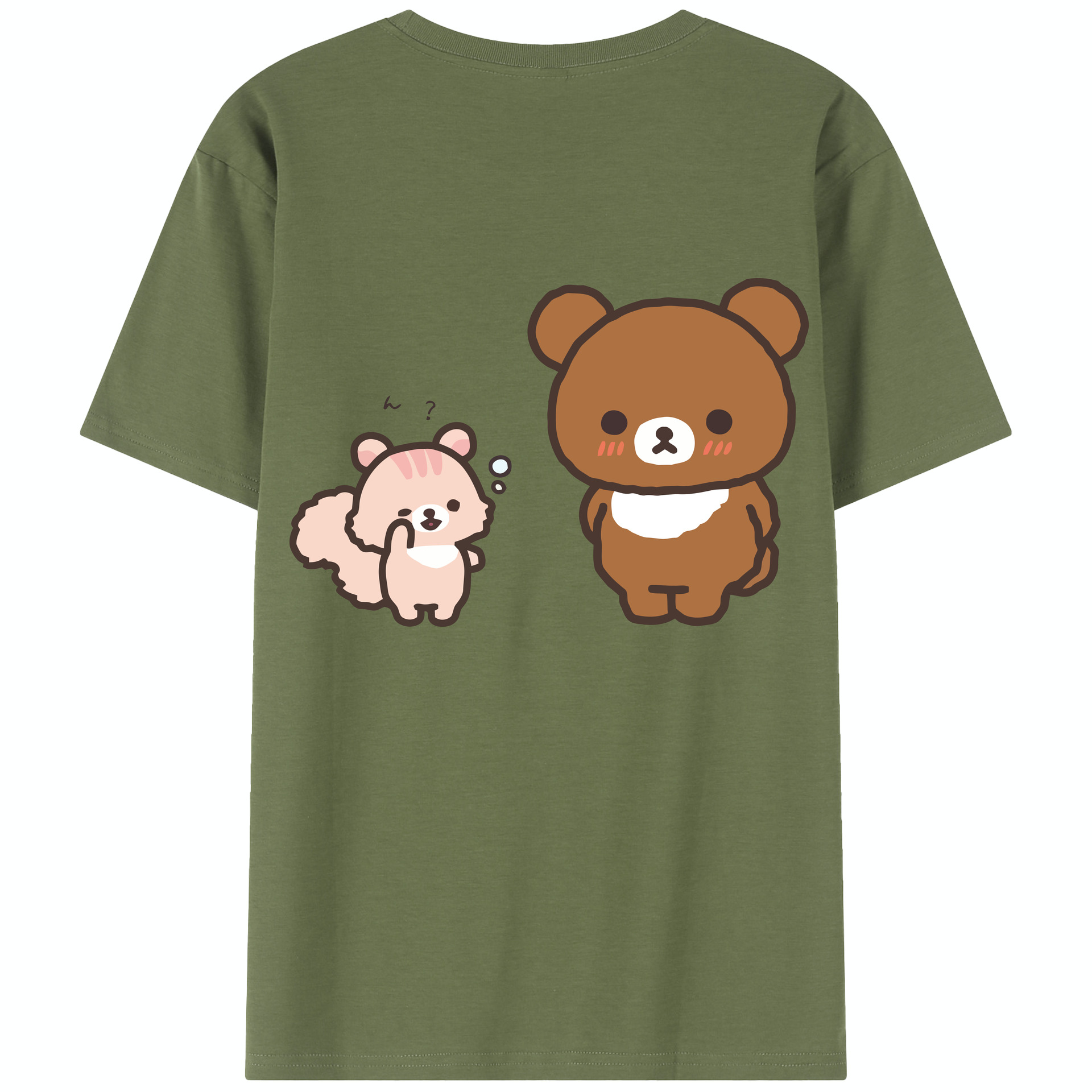 （画像用） リラックマ リラックマ キイロイトリ Rilakkuma Korilakkuma Kiiroitori 綿100％半袖Tシャツ（背面プリント）
